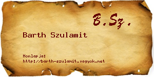 Barth Szulamit névjegykártya